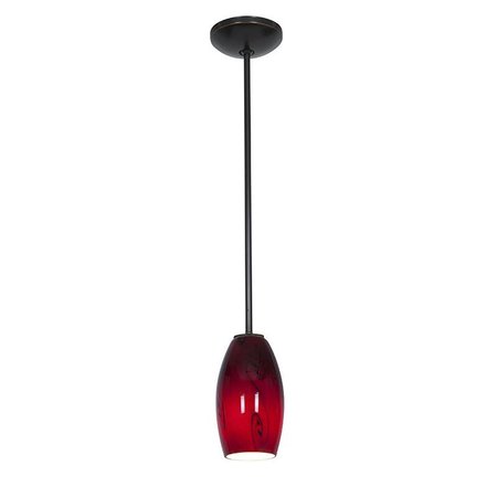 ACCESS LIGHTING Merlot, LED Pendant, Oil Rubbed Bronze Finish, Red Sky Glass 28011-3R-ORB/RUSKY